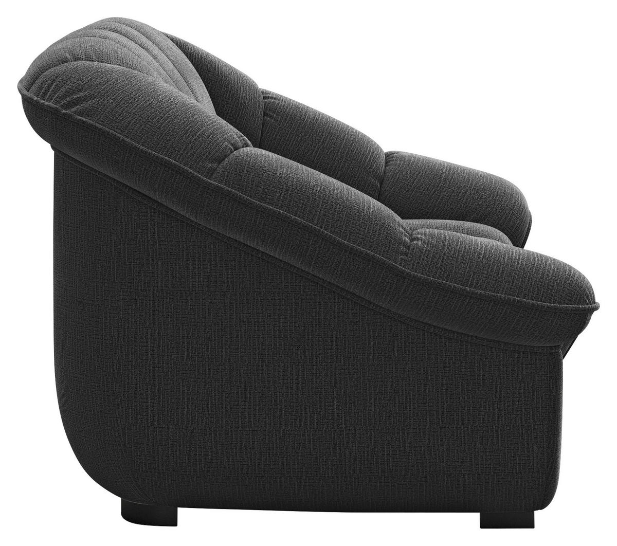 2-SITZER-SOFA Chenille Schwarz  - Schwarz, KONVENTIONELL, Kunststoff/Textil (163/88/104cm) - Welnova