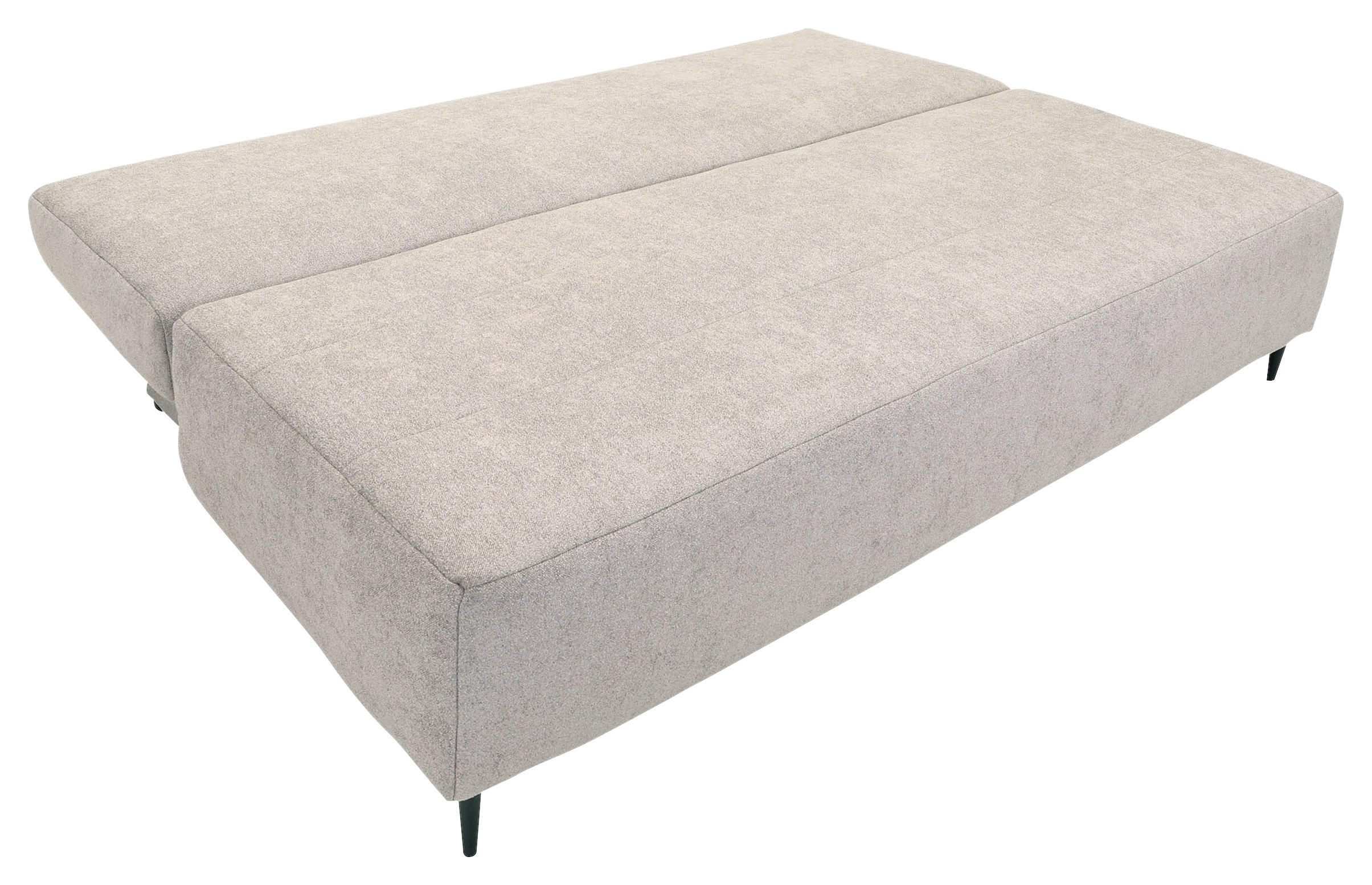 SCHLAFSOFA  mit Stoffauswahl, Liegefunktion, Schlafen auf Sitzhöhe, Rücken echt Flachgewebe Beige  - Beige/Schwarz, KONVENTIONELL, Textil/Metall (197/75/100cm) - Carryhome