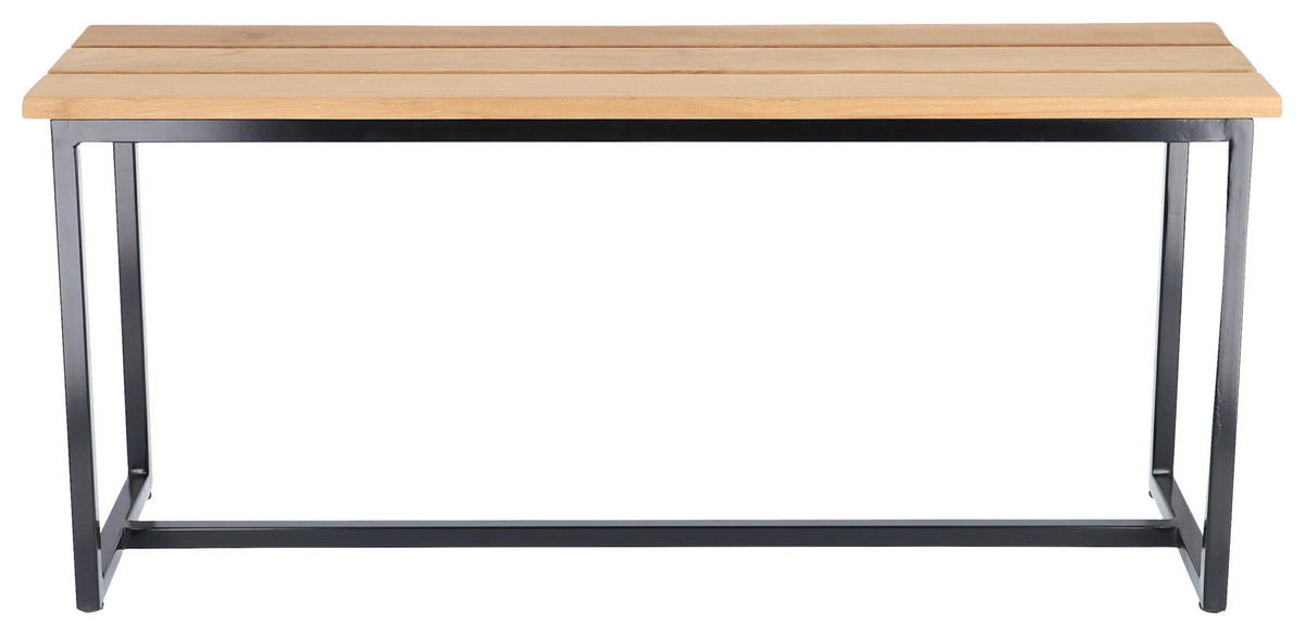 GARTENBANK 100/45/29 cm Teakholz   - Schwarz/Teakfarben, KONVENTIONELL, Holz/Metall (100/45/29cm) - Jan Kurtz