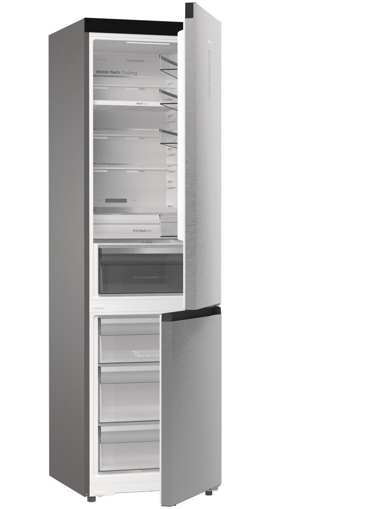 KÜHL-GEFRIER-KOMBINATION 59,5/203/65,8 cm  - Edelstahlfarben, Trend (59,5/203/65,8cm) - Hisense