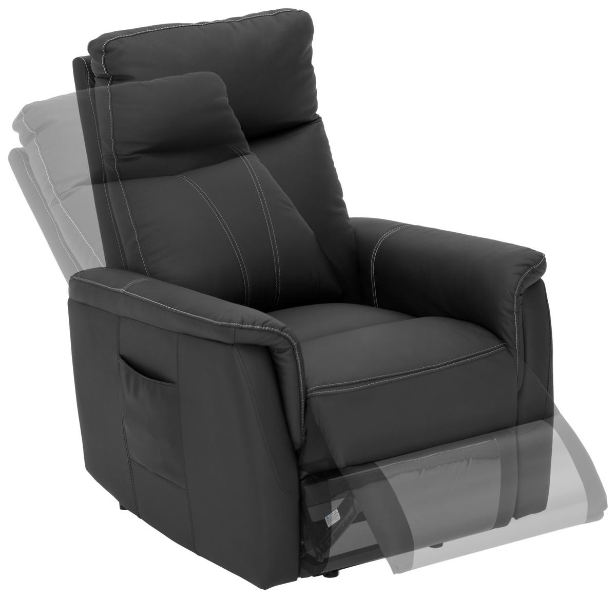 FERNSEHSESSEL in Lederlook Schwarz  - Weiss/Schwarz, Design, Leder/Kunststoff (78/108/91cm) - MID.YOU