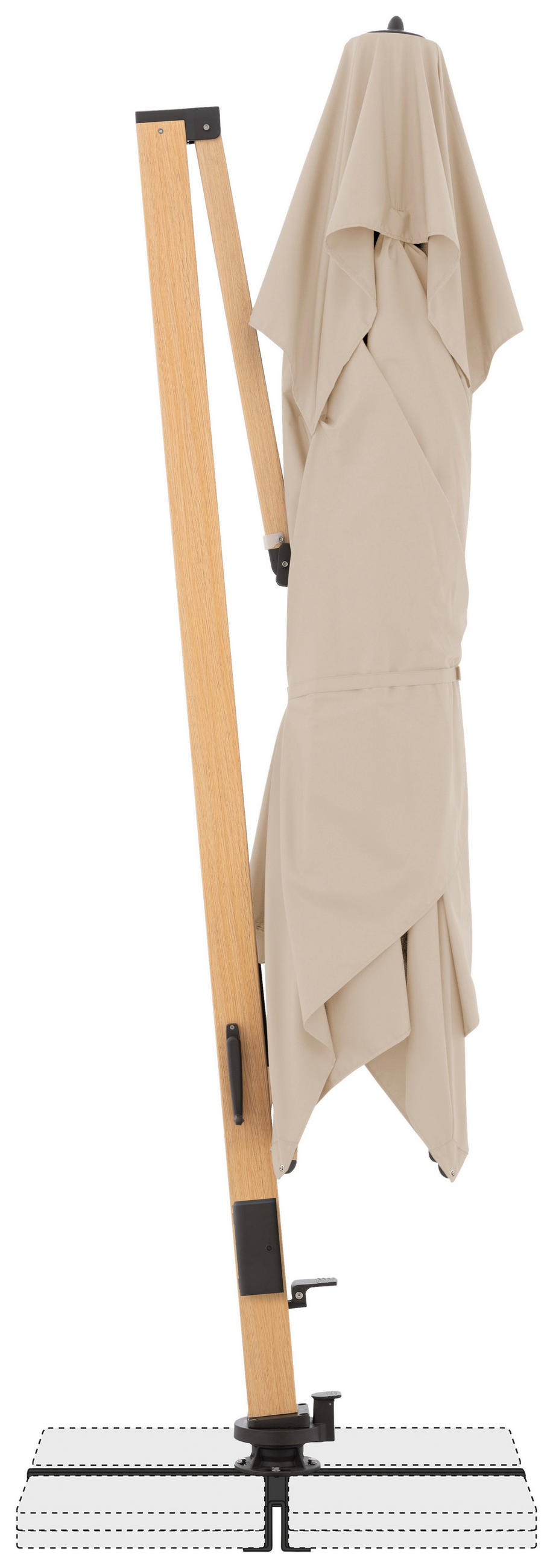 AMPELSCHIRM 400x300 cm  - Eichefarben/Naturfarben, Basics, Textil/Metall (400/300cm) - Doppler