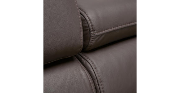 ECKSOFA Dunkelbraun Echtleder - Dunkelbraun/Schwarz, Design, Leder/Holz (220/252cm) - Novel