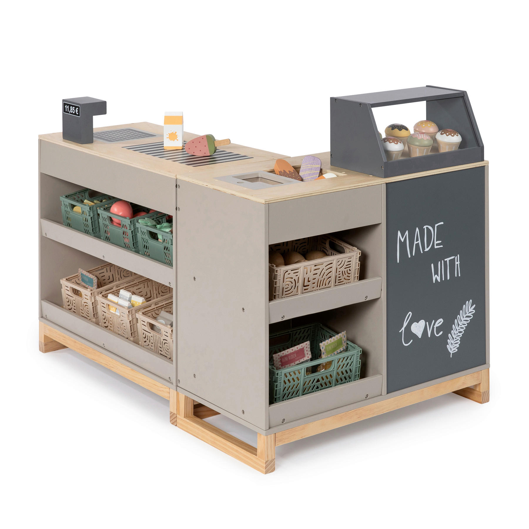 KAUFLADEN BOLLEA  - Naturfarben/Grau, Basics, Holz (118/30/64cm) - MUSTERKIND