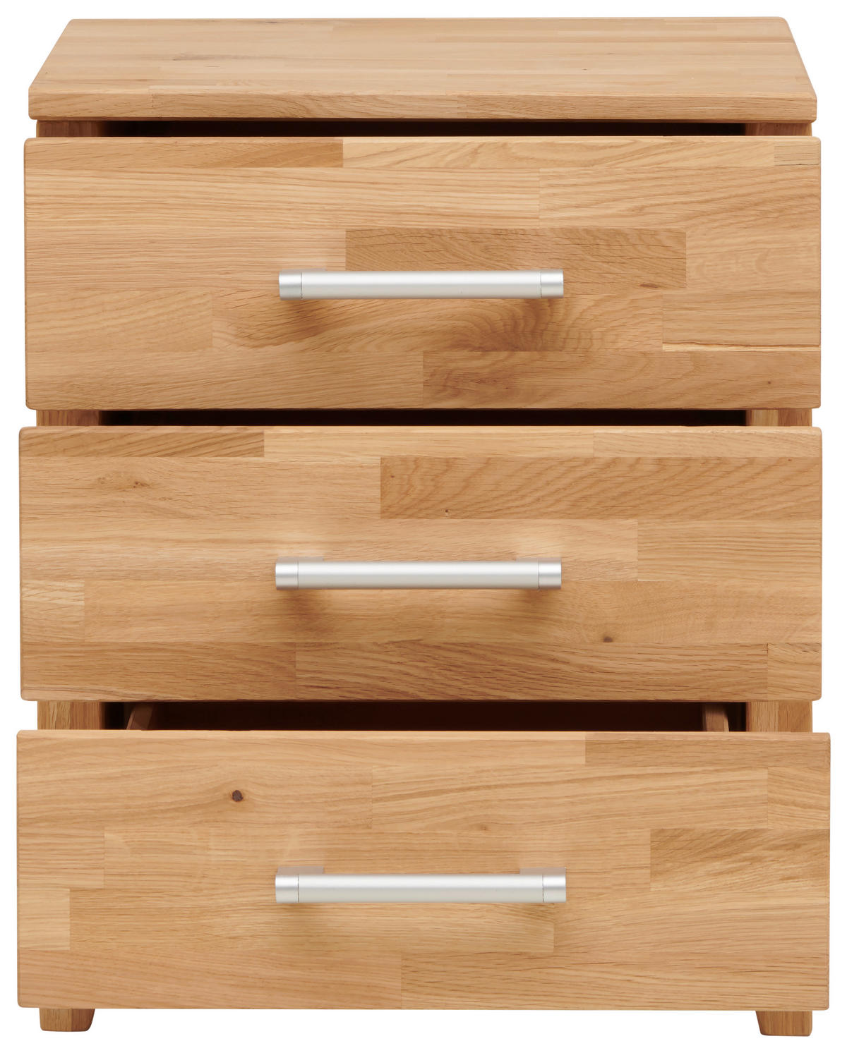 NACHTTISCH 45/55/42 cm  in massiv Wildeiche Eichefarben  - Chromfarben/Eichefarben, Natur, Holz/Kunststoff (45/55/42cm) - Livetastic