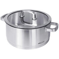KOCHTOPF 6,0 L  - Edelstahlfarben, Basics, Glas/Metall (28/13cm) - Am Cook