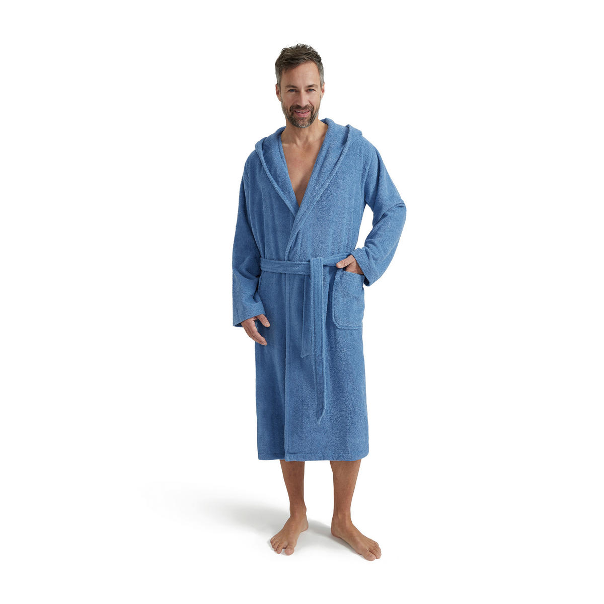 BADEMANTEL L Unisex  - Blau, Basics, Textil (Lnull) - Moeve