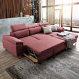ECKSOFA inkl. Funktionen Hellrot Webstoff  - Hellrot/Silberfarben, Design, Textil/Metall (250/167cm) - Xora