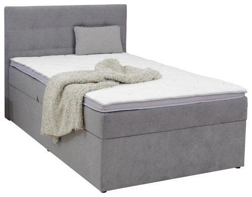 BOXBETT 100/200 cm  in Hellgrau  - Hellgrau/Schwarz, Konventionell, Kunststoff/Textil (100/200cm) - Carryhome