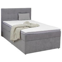BOXBETT 120/200 cm  in Hellgrau  - Hellgrau/Schwarz, KONVENTIONELL, Kunststoff/Textil (120/200cm) - Carryhome