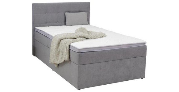 BOXBETT 100/200 cm  in Hellgrau  - Hellgrau/Schwarz, KONVENTIONELL, Kunststoff/Textil (100/200cm) - Carryhome