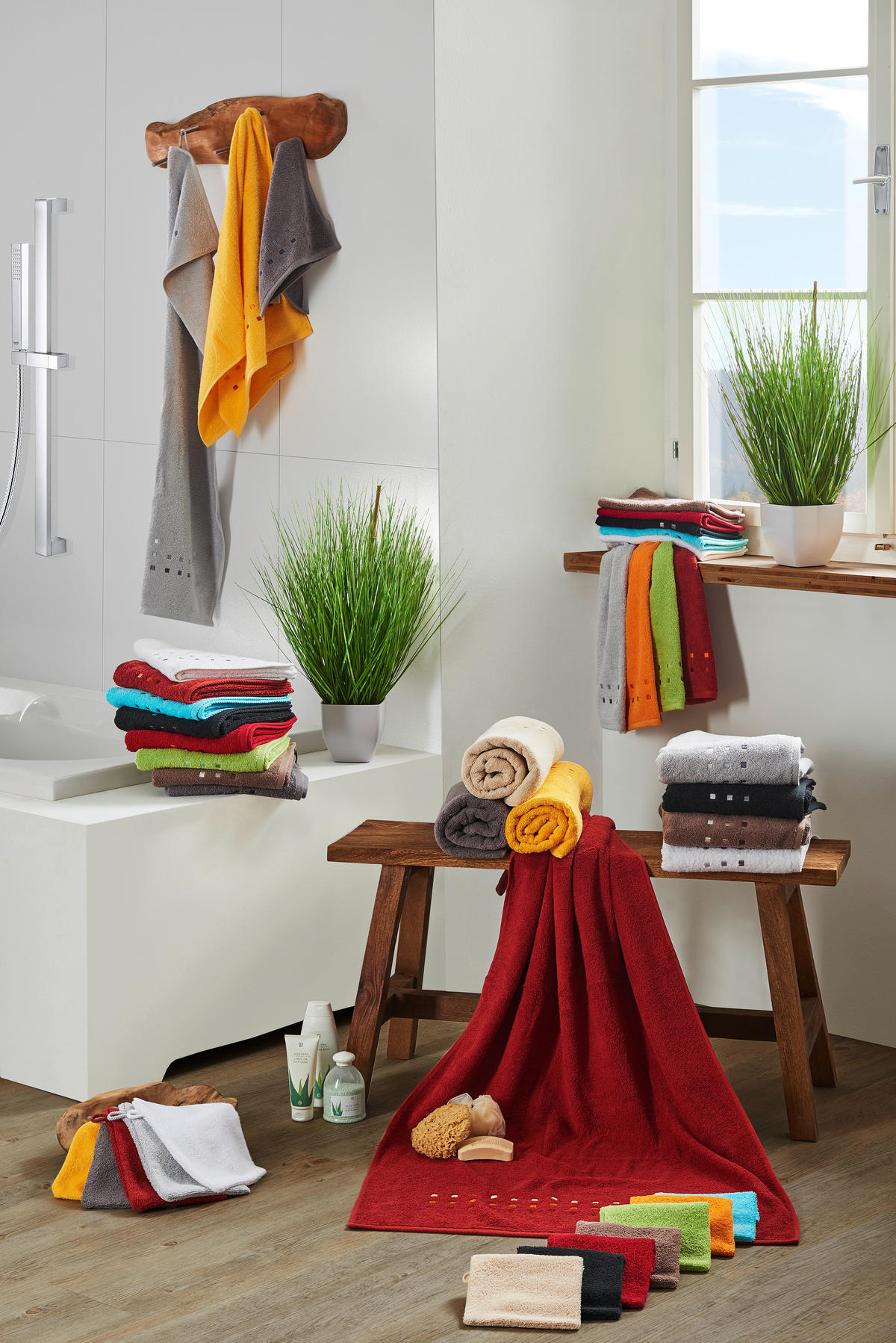 WASCHLAPPEN QUATTRO Orange  - Orange, KONVENTIONELL, Textil (16/22cm) - Esposa