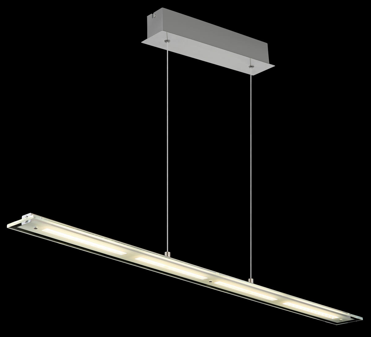 LED-HÄNGELEUCHTE 115/9/150 cm  - Klar/Nickelfarben, Design, Glas/Metall (115/9/150cm) - Globo