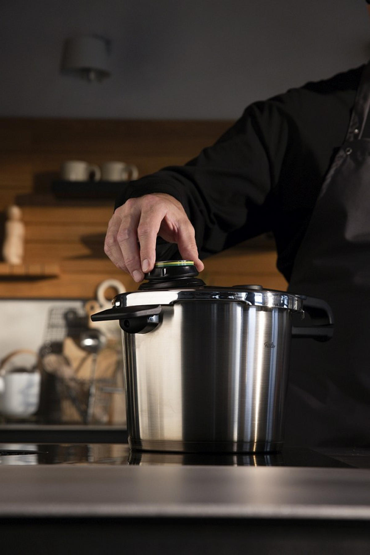 SCHNELLKOCHTOPF VITAVIT® PREMIUM satiniert 6.0 L  - Silberfarben, Basics, Metall (22cm) - Fissler