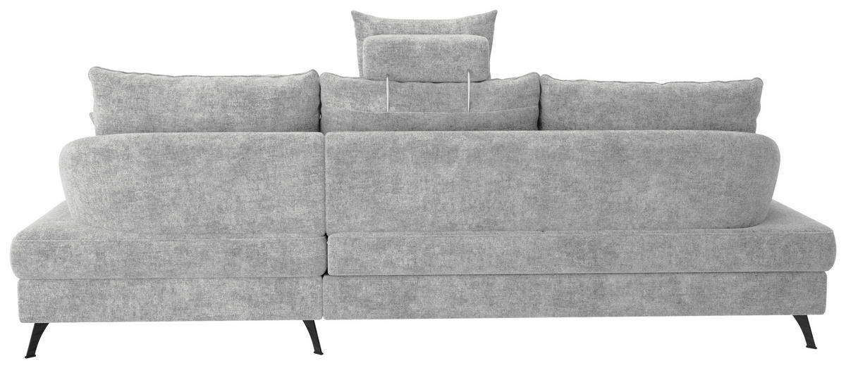 ECKSOFA in Webstoff Hellgrau  - Hellgrau/Schwarz, Konventionell, Textil/Metall (293/183cm) - Carryhome