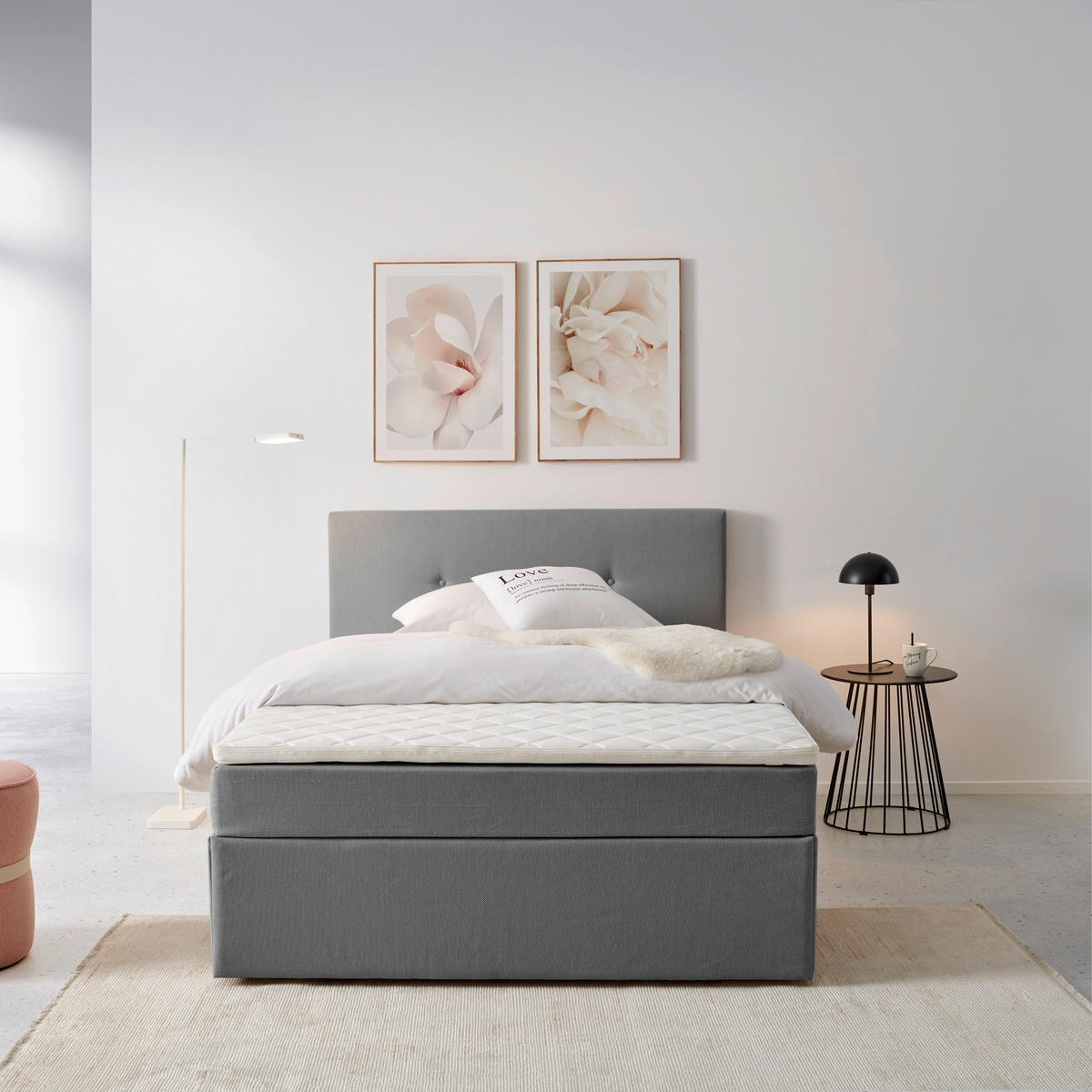 BOXBETT 120/200 cm  in Grau  - Schwarz/Grau, KONVENTIONELL, Holz/Holzwerkstoff (120/200cm) - P & B