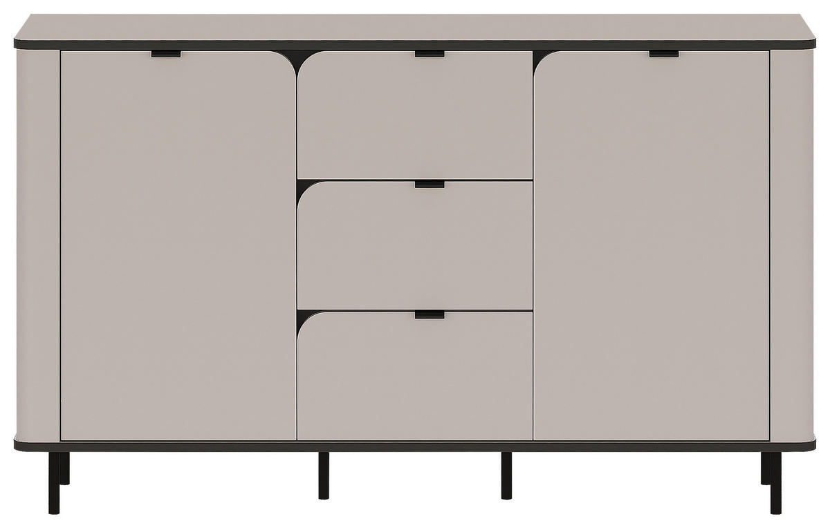 SIDEBOARD  in 136,8/82/35,2 cm  - Kaschmir/Schwarz, MODERN, Holzwerkstoff/Kunststoff (136,8/82/35,2cm) - Carryhome