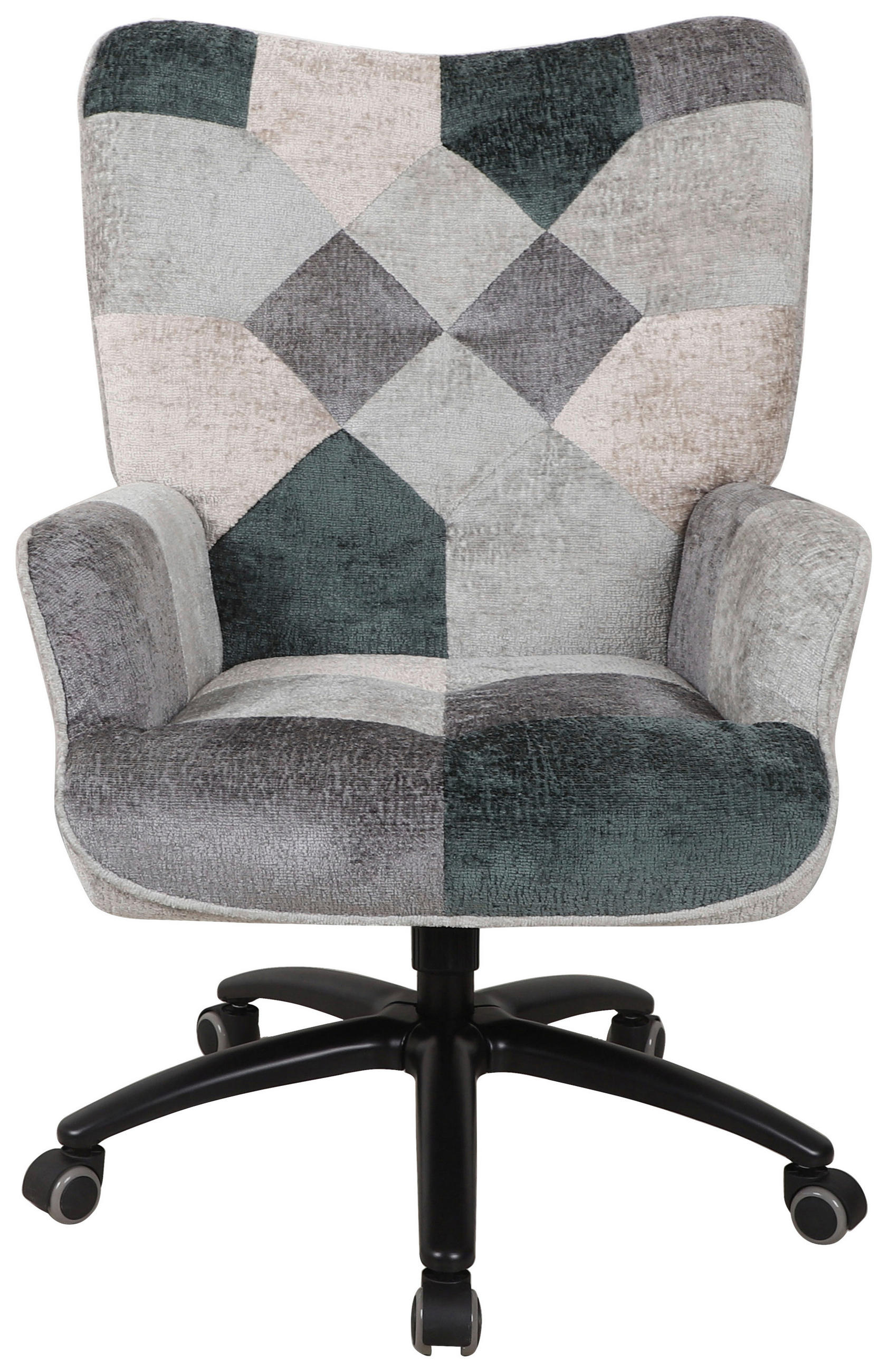 SNURRSTOL  i chenille brun, grå, svart, beige  - beige/brun, Lifestyle, metall/textil (69/99-106/79cm) - home24