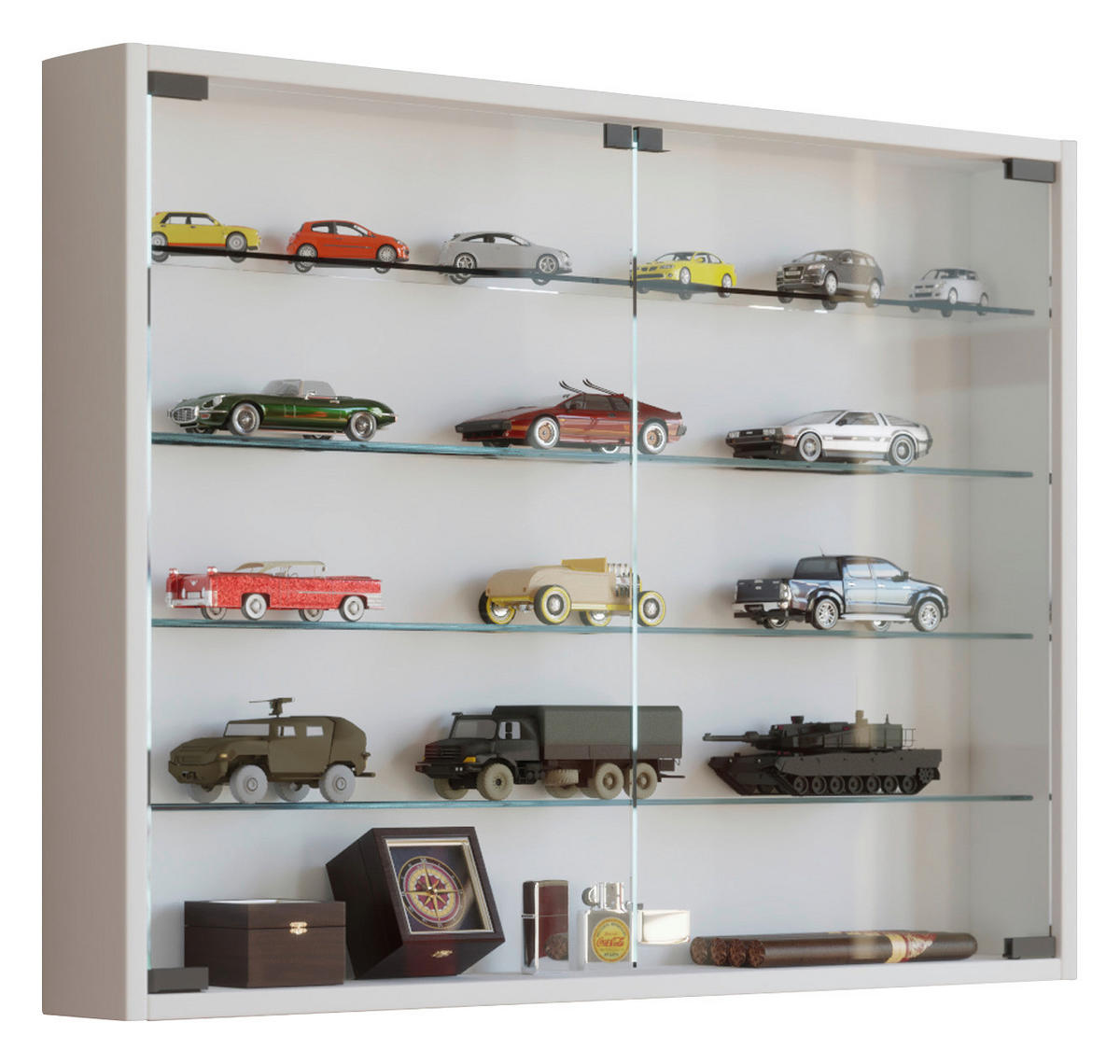 HÄNGEVITRINE in Weiß   - Schwarz/Weiß, KONVENTIONELL, Glas/Holzwerkstoff (80/60/10cm) - MID.YOU