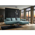ECKSOFA in Chenille Türkis  305/224 cm  - Türkis/Schwarz, Design, Textil/Metall (305/224cm) - Dieter Knoll
