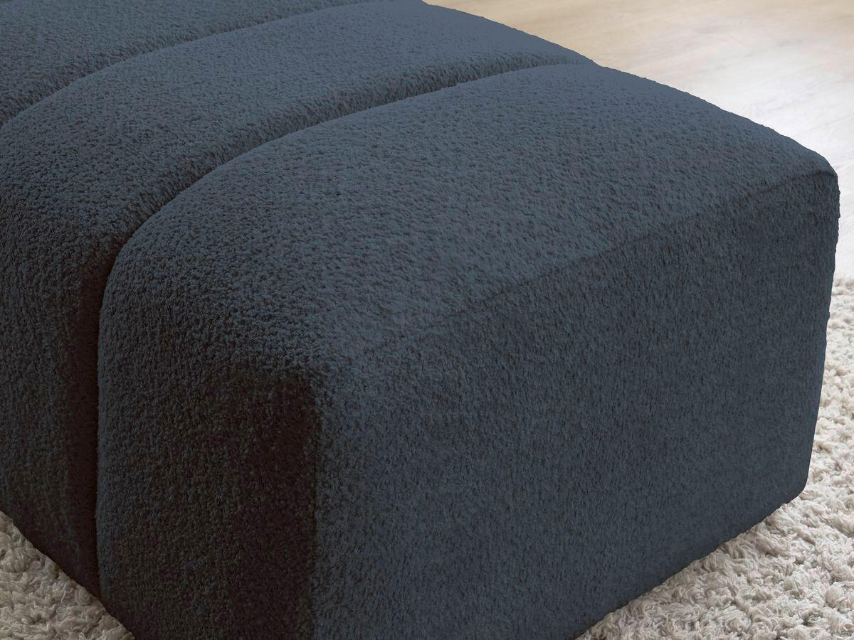 HOCKER ANNECY Bouclé Dunkelblau  - Schwarz/Dunkelblau, MODERN, Kunststoff/Textil (146/45/68cm)