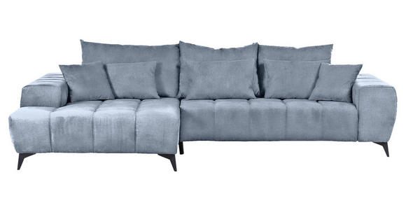 ECKSOFA  in Flachgewebe Blau  205/300 cm  - Blau/Schwarz, KONVENTIONELL, Textil/Metall (205/300cm) - Carryhome