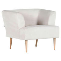SESSEL Plüsch Weiß    - Buchefarben/Weiß, Design, Holz/Textil (85/71/80cm) - Hom`in