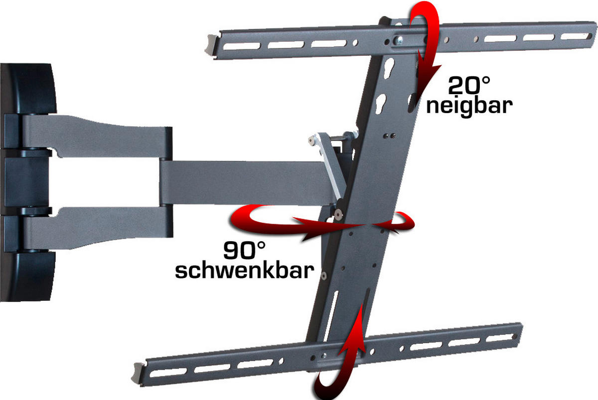 TV-WANDHALTER 70 Zoll  - Schwarz, KONVENTIONELL, Metall (62/42/49cm) - MID.YOU