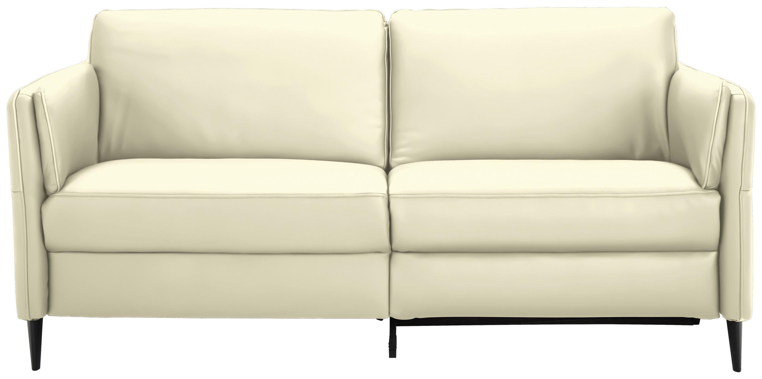 3-SITZER-SOFA in Echtleder Weiss  - Weiss/Schwarz, Design, Leder/Metall (190/84/99cm) - Dieter Knoll