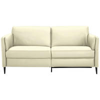 3-SITZER-SOFA in Echtleder Weiss  - Weiss/Schwarz, Design, Leder/Metall (190/84/99cm) - Dieter Knoll