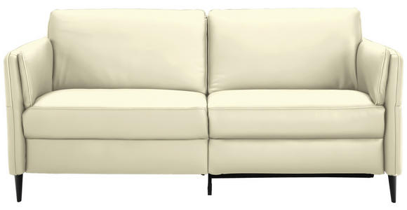 3-SITZER-SOFA Latina in Echtleder Weiß   - Schwarz/Weiß, Design, Leder/Metall (190/84/99cm) - Dieter Knoll