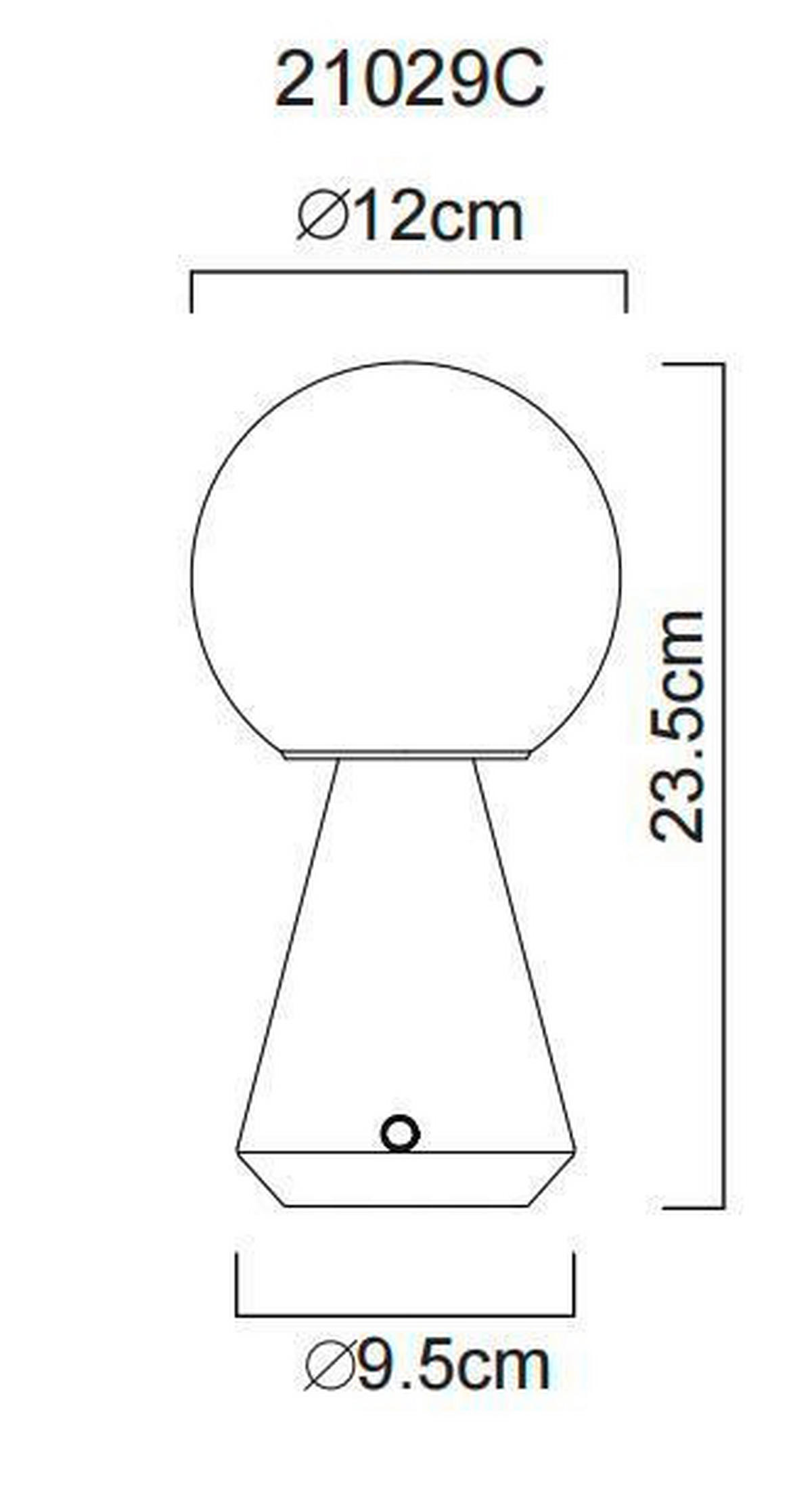 AKKU-TISCHLEUCHTE SORA 12/23,5 cm  - Weiß/Kupferfarben, KONVENTIONELL, Kunststoff/Metall (12/23,5cm) - Globo