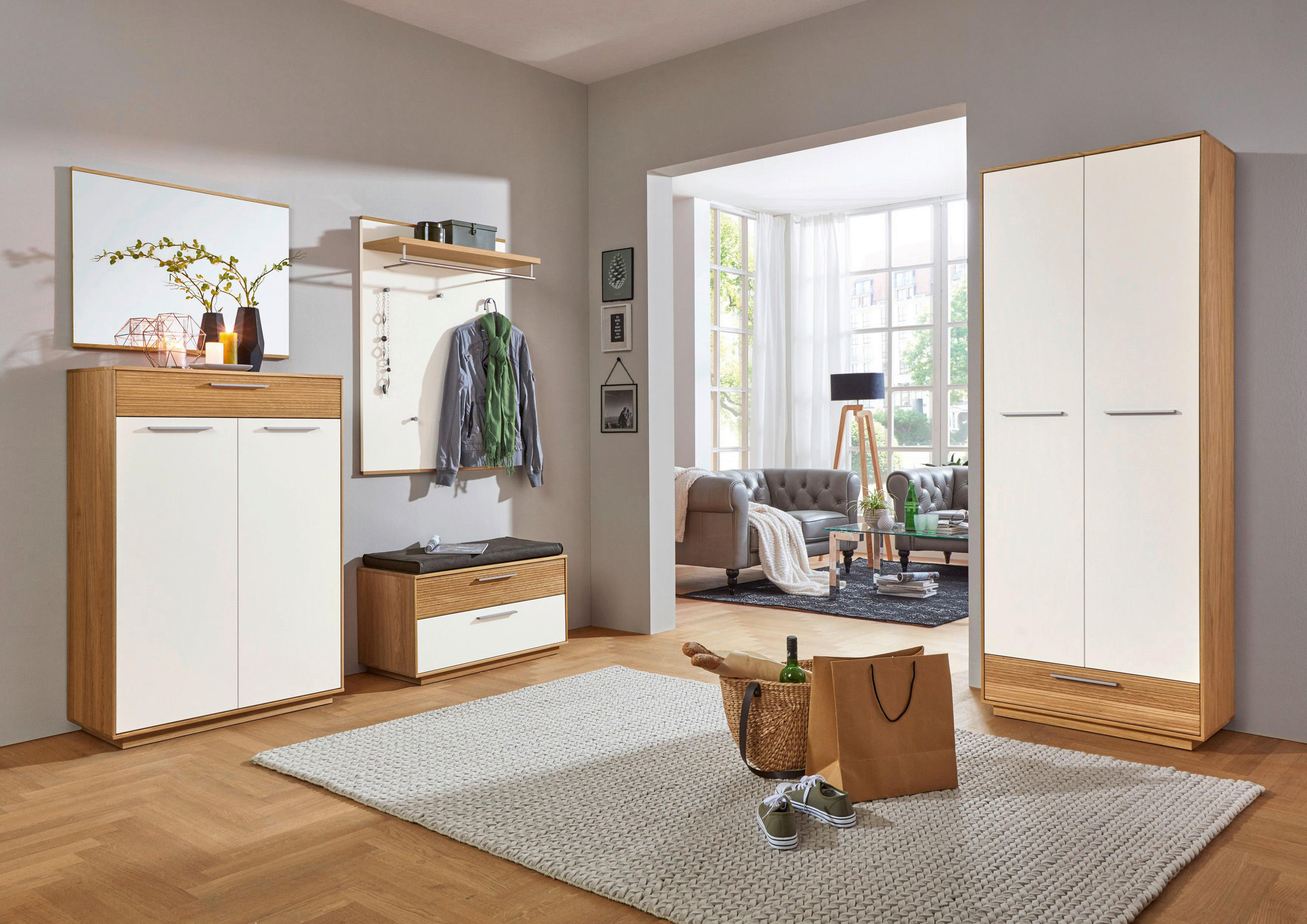 WANDSPIEGEL Eiche Eichefarben - Eichefarben, Design, Glas/Holz (82/61/3cm)