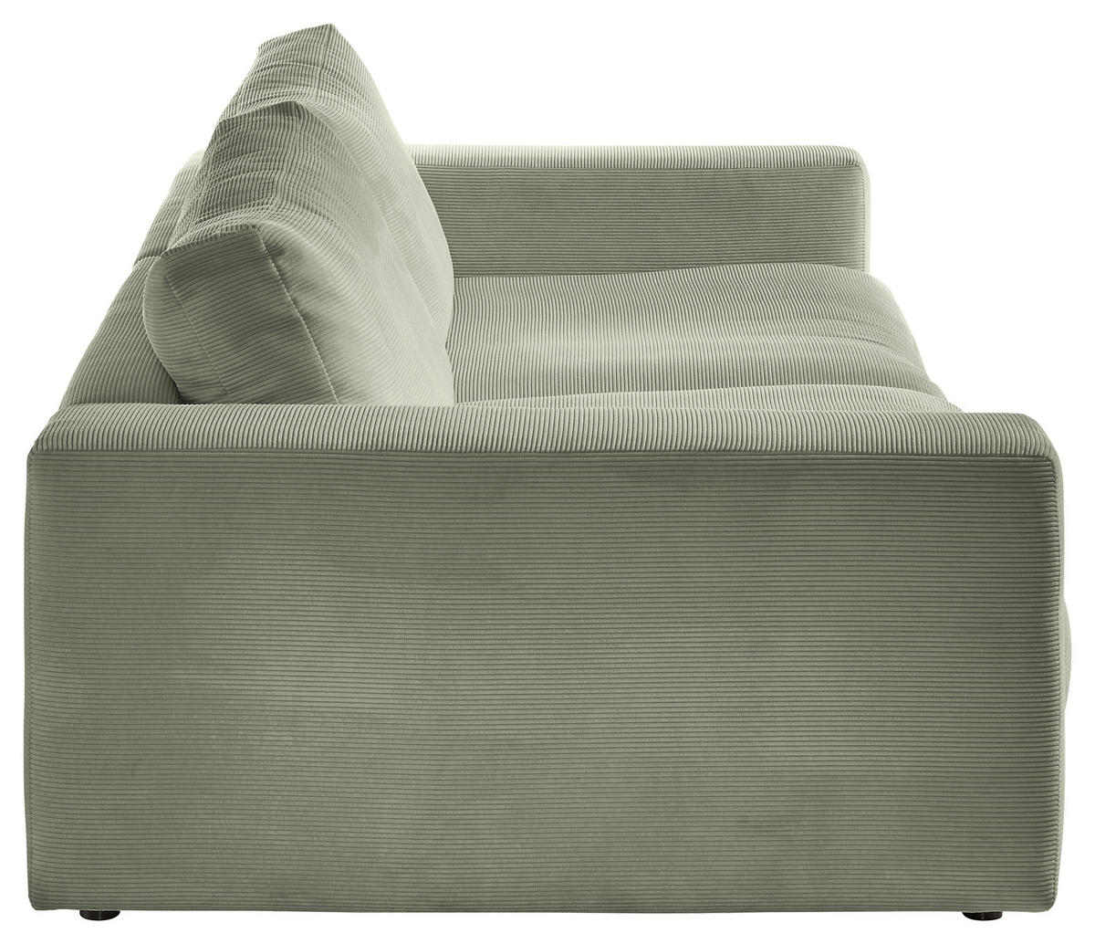 3-SITZER-SOFA in Cord Olivgrün  - Schwarz/Olivgrün, Design, Kunststoff/Textil (290/86/127cm) - Lomoco