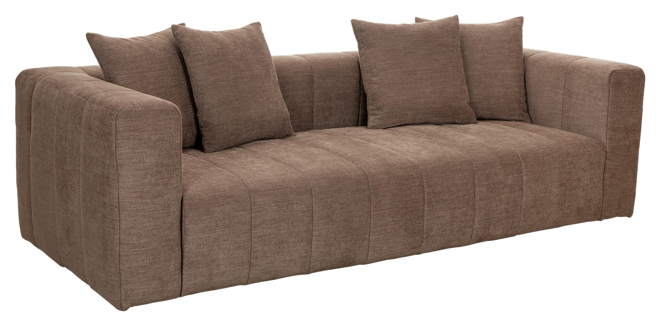 3-SITS SOFFA i brun  - brun/svart, Basics, metall/trä (223/77/91cm) - Pure Home Comfort