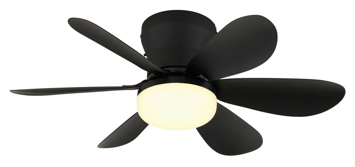 STROPNI VENTILATOR  Delores   2700-6500 K   - črna/bela, Design, kovina/umetna masa (51/16,5cm) - Globo