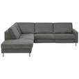 ECKSOFA  in Mikrofaser Grau  242/275 cm  - Alufarben/Grau, Design, Textil/Metall (242/275cm) - Dieter Knoll