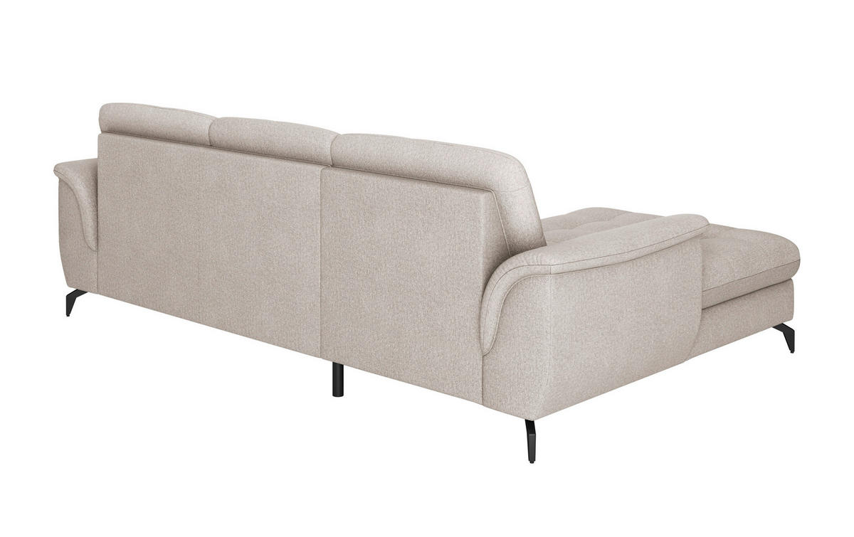 ECKSOFA in Flachgewebe Greige  164/262 cm  - Greige/Schwarz, MODERN, Textil/Metall (164/262cm) - Sit & More
