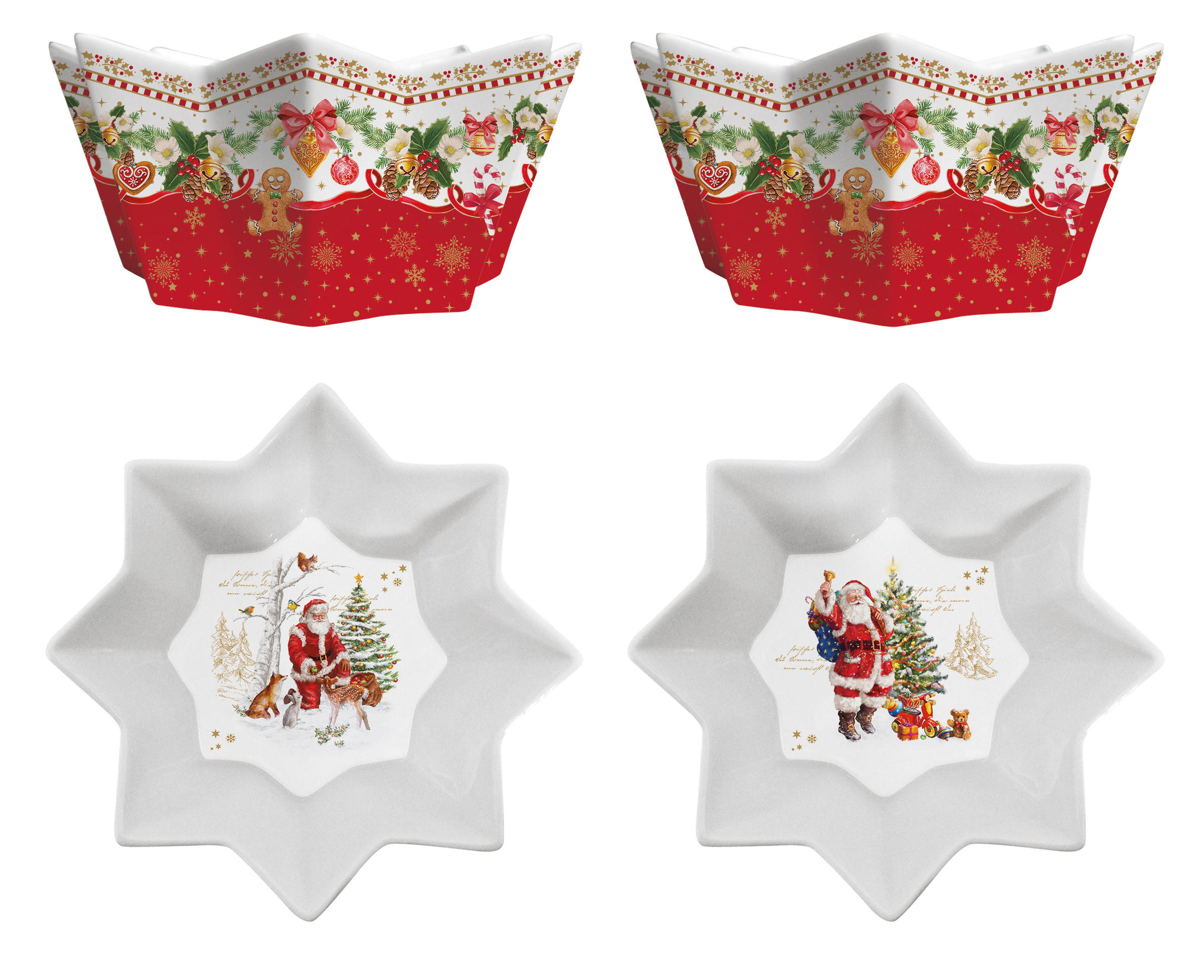 SET POSOD       14/14/5.5 cm    - rdeča/zelena, Basics, keramika (14/14/5.5cm) - Easy Life