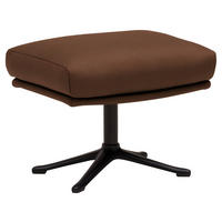 HOCKER in Leder Braun  - Schwarz/Braun, Design, Leder/Metall (54/41/41cm) - home24
