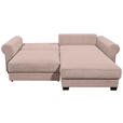 ECKSOFA Rosa Cord  - Schwarz/Rosa, KONVENTIONELL, Kunststoff/Textil (255/185cm) - Hom`in