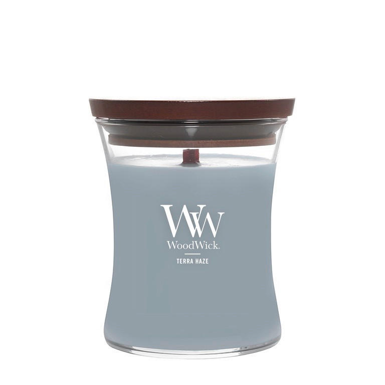 ILLATGYERTYA - türkiz/átlátszó, Basics, üveg/paraffin (9.9/11.4/9.9cm) - WoodWick