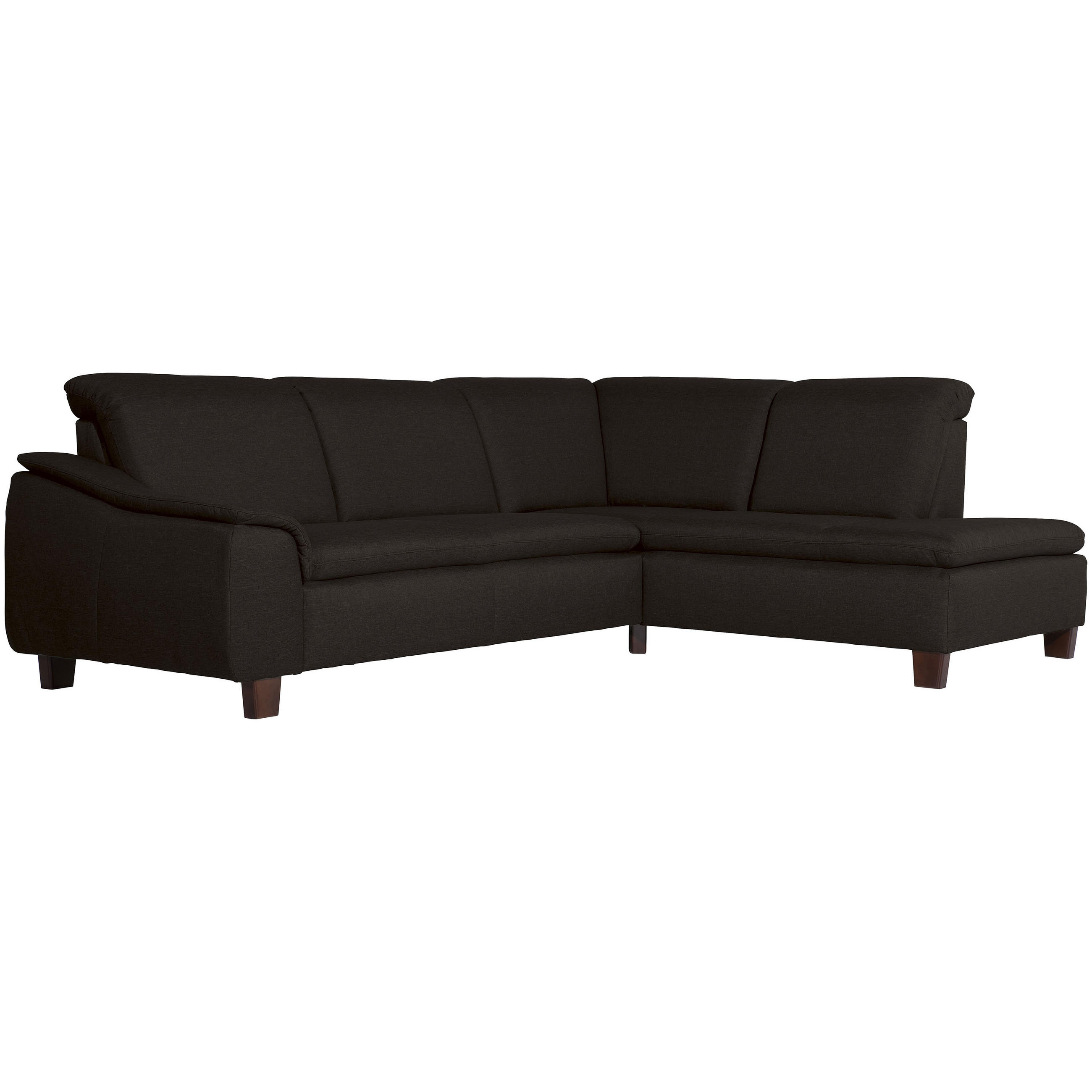 ECKSOFA Dunkelbraun Flachgewebe  - Dunkelbraun/Nussbaumfarben, Design, Holz/Textil (247/187cm) - Max Winzer
