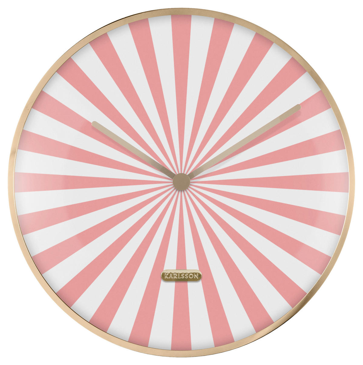 WANDUHR Candy Swirl Weiß, Pink 40/40/1 cm  - Pink/Weiß, Basics, Metall (40/40/1cm) - Karlsson