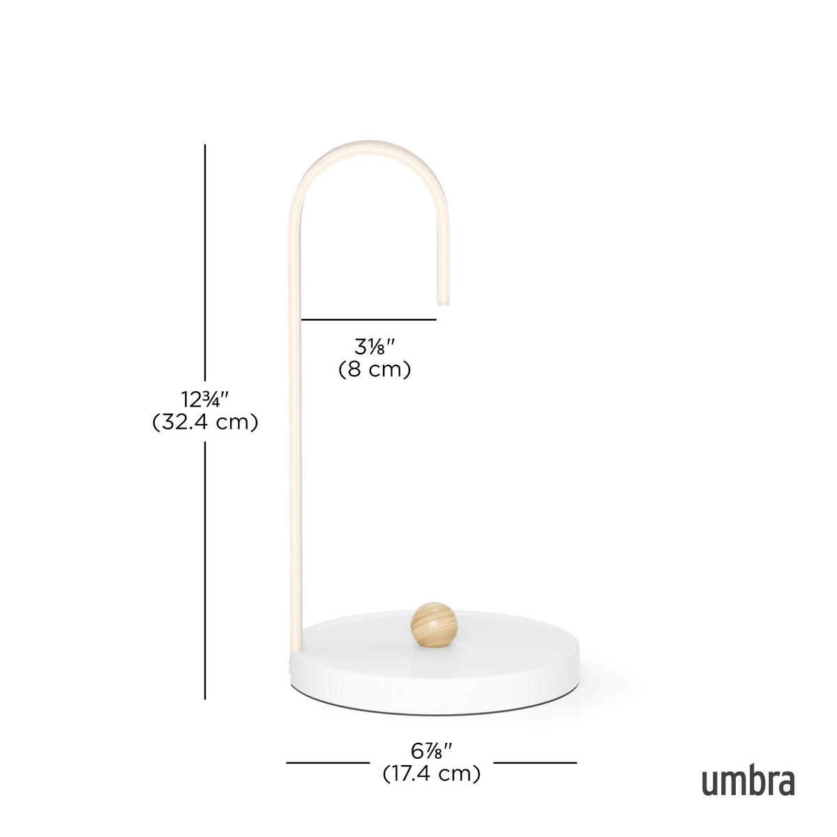 DRŽAČ ZA PAPIRNI UBRUS - bela/prirodna boja, Osnovno, kamen/drvo (17/17/31cm) - Umbra