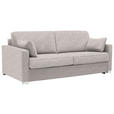 SCHLAFSOFA  in Webstoff Hellgrau  - Chromfarben/Hellgrau, KONVENTIONELL, Textil/Metall (208/86/97cm) - Novel