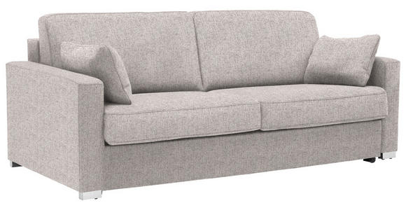 SCHLAFSOFA  in Webstoff Hellgrau  - Chromfarben/Hellgrau, KONVENTIONELL, Textil/Metall (208/86/97cm) - Novel