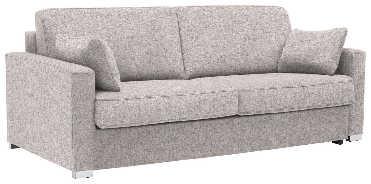 SCHLAFSOFA in Textil Hellgrau  - Chromfarben/Hellgrau, Konventionell, Textil/Metall (208/86/97cm) - Novel