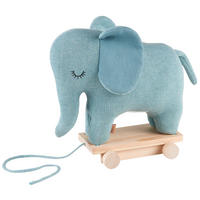 NACHZIEHTIER Elefant - Mintgrün, Natur, Textil (34/28cm) - Avelia