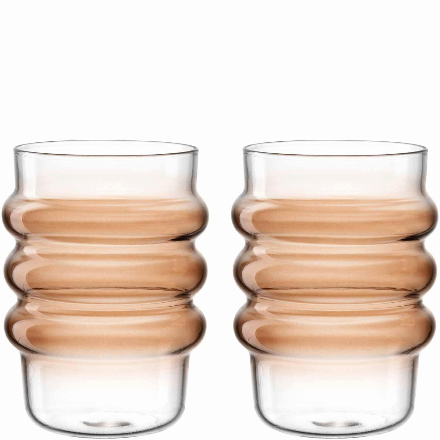 TRINKGLAS 440 ml 2-teilig  - Orange, Design, Glas (8,5/11/8,5cm) - Leonardo